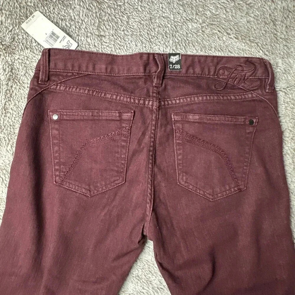 Fox Racing Women’s Ripper Jeggings  Burgundy Size 7/ 28 New $79.50 - Picture 10 of 16